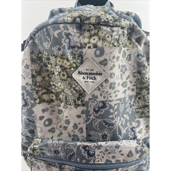 Abercrombie & Fitch A&F Backpack Kids Floral Blues & Greens Clean - Picture 4 of 16